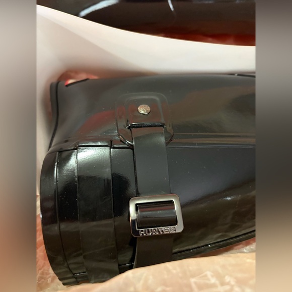 NEW Hunter Glossy Black Original Refined Short Boots - Picture 8 of 11